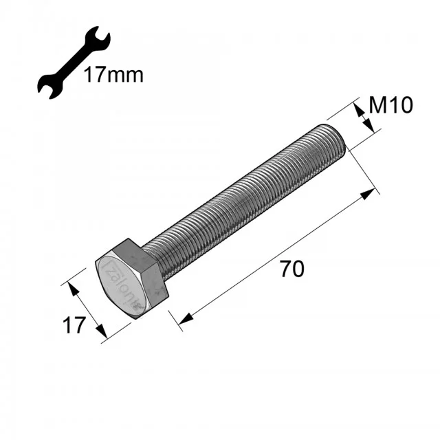 ΕΞΑΓΩΝΗ ΧΑΛΥΒΔΙΝΗ ΒΙΔΑ M10x70